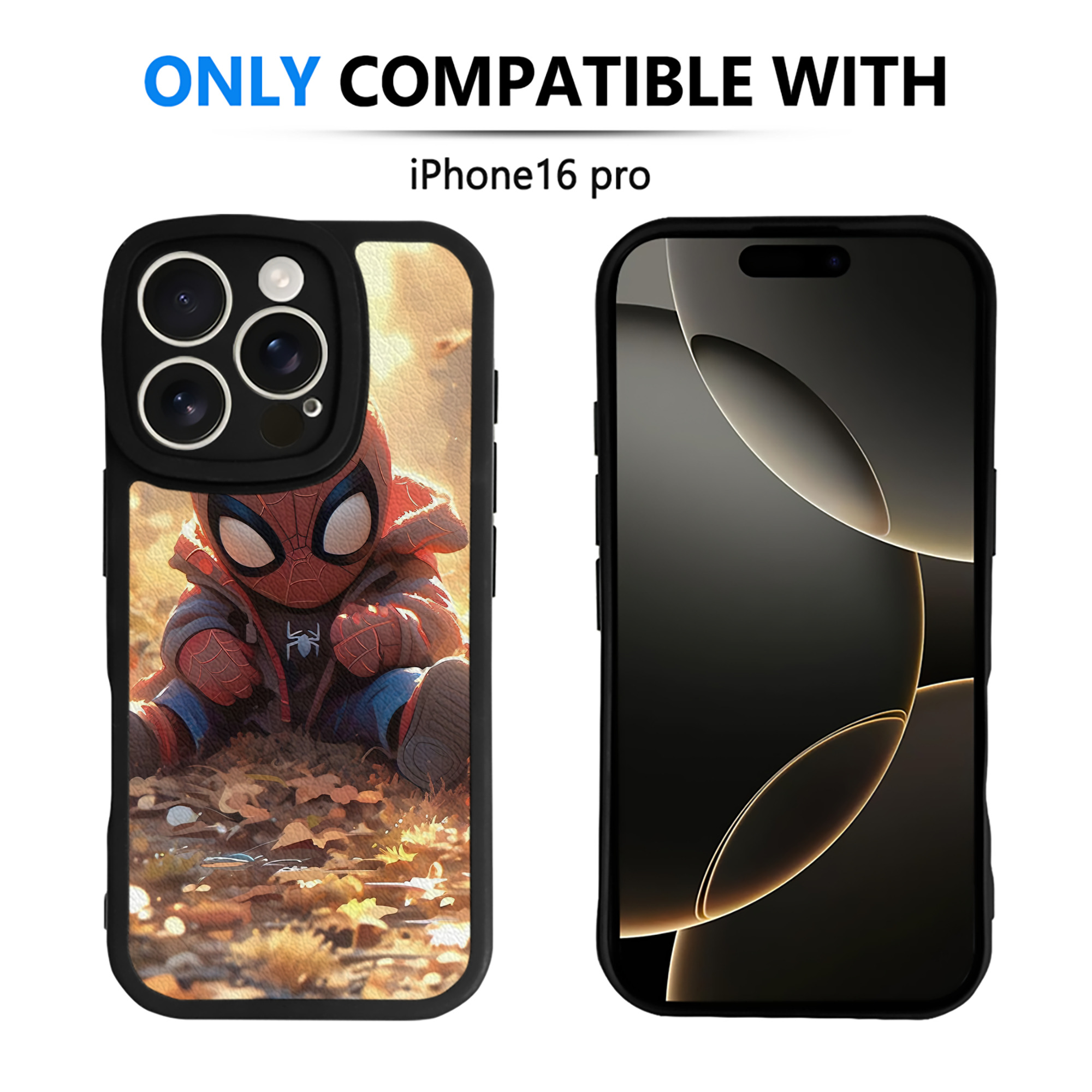 （画像用） Spider Man スパイダーマン 【iPhone 16シリーズ対応】シリコンスマホケース（レザー調） 材質：シリコン